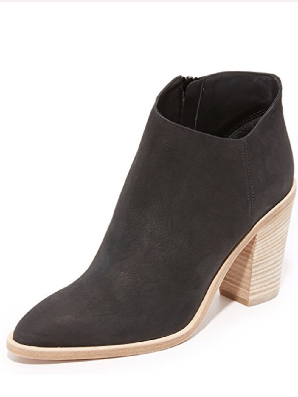 Vince Easton black nubuck pointed-toe heel ankle booties 8.5 Italy